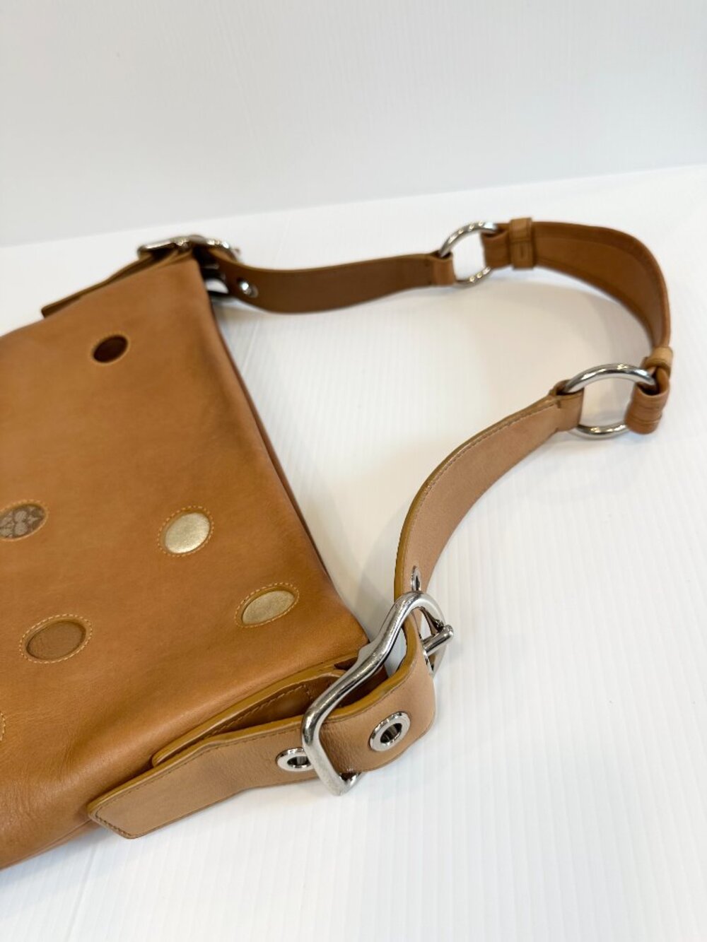 COACH Tan Polka Dot Limited Edition Hobo with Nickel Hardware - Picture 5 of 15